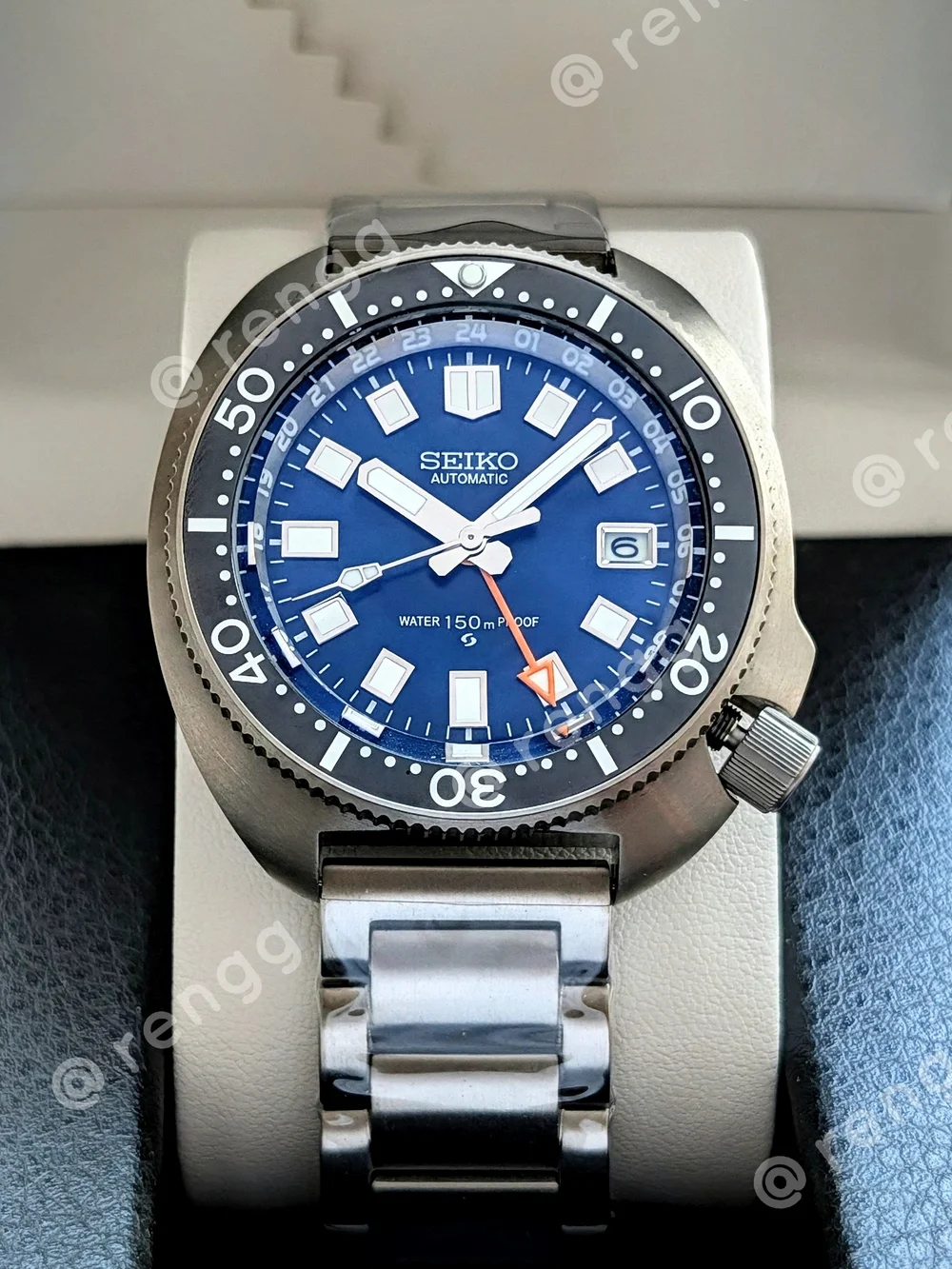 45mm Full Titanium Blue Seiko GMT Willard  Automatic  Diver Mod Watch Sapphire